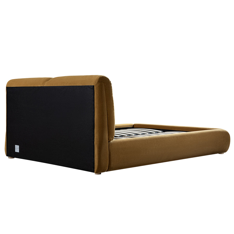 Thera Pillow Headboard Upholstered Bed, Burnt Ochre Chenille - daals