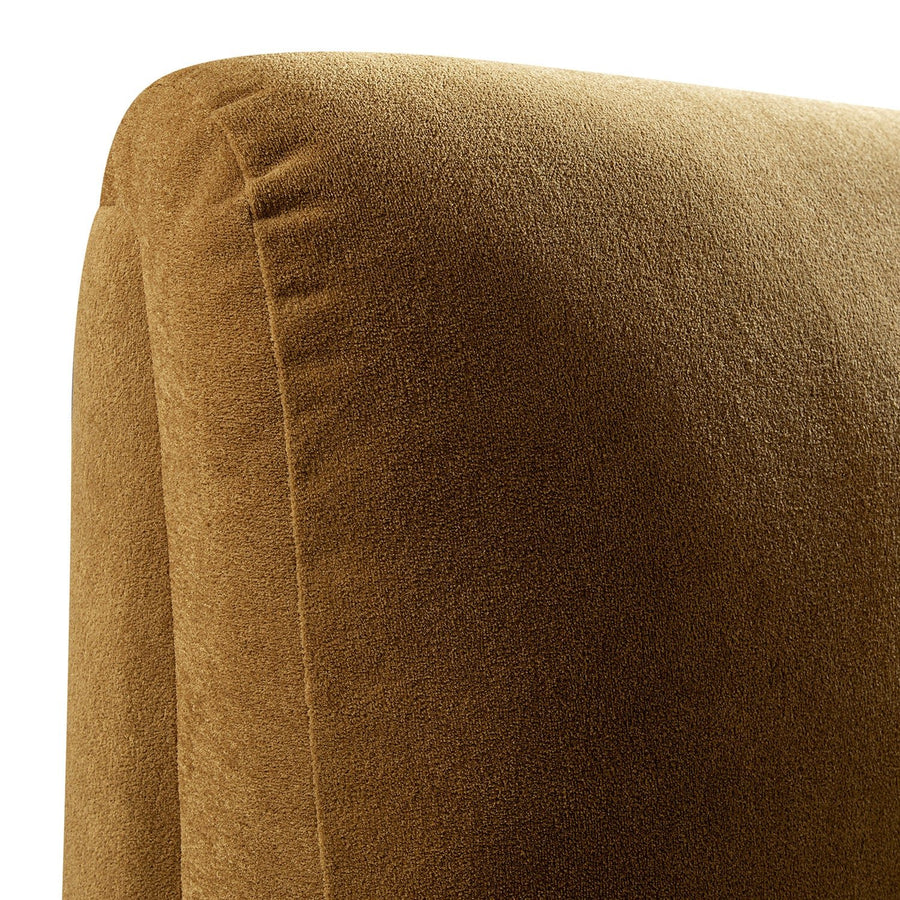 Thera Pillow Headboard Upholstered Bed, Burnt Ochre Chenille - daals