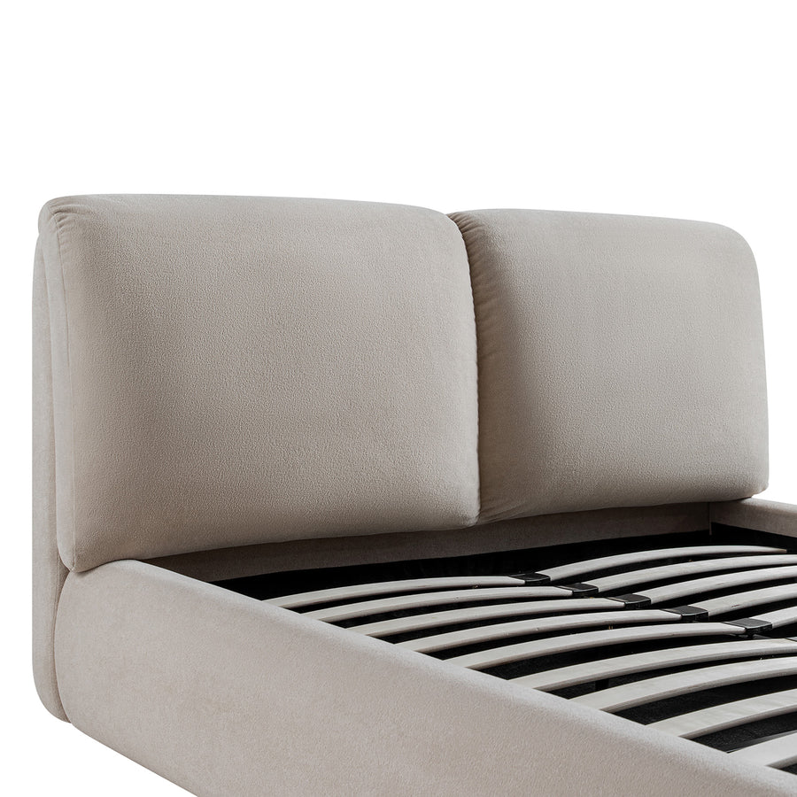 Thera Pillow Headboard Upholstered Bed, Fawn Chenille - daals