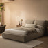 Thera Pillow Headboard Upholstered Bed, Fawn Chenille - daals
