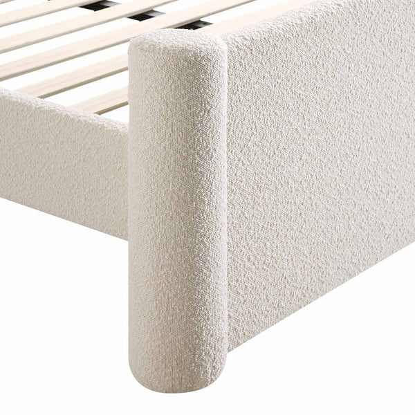 Galerie Beige Boucle Pillar Upholstered Bed