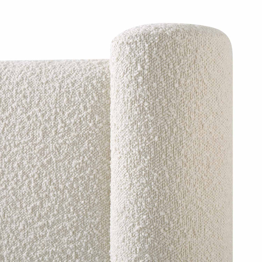 Galerie Beige Boucle Pillar Upholstered Bed