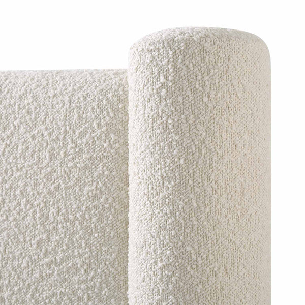 Galerie Beige Boucle Pillar Upholstered Bed