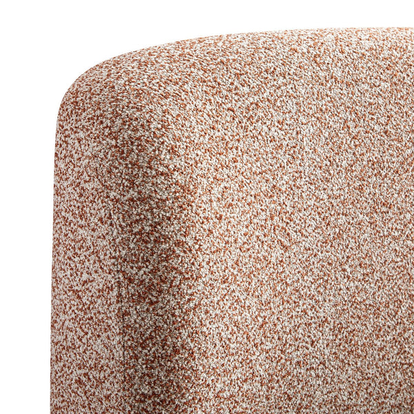 Constance Winged Headboard Ottoman Storage Bed, Musk Blush Boucle