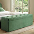 Leamington Deep - Buttoned Ottoman Storage Bench, Meadow Green Velvet - daals