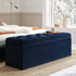 Leamington Deep - Buttoned Ottoman Storage Bench, Midnight Blue Velvet - daals