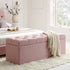 Leamington Deep - Buttoned Ottoman Storage Bench, Rosewater Pink Fabric - daals