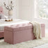 Leamington Deep-Buttoned Ottoman Storage Bench, Rosewater Pink Fabric