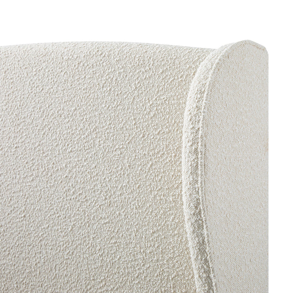 Kimberly Winged Upholstered Storage Bed, Ecru Boucle