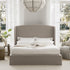 Kimberly Winged Upholstered Storage Bed, Sand Fabric - daals