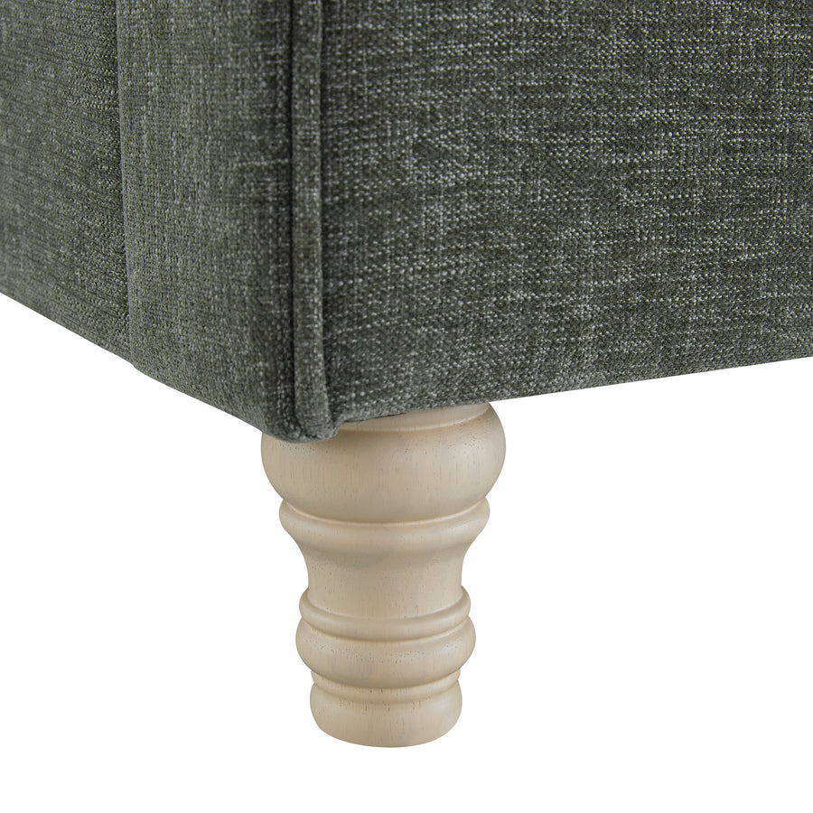 Porchester Ottoman Storage Sleigh Bed, Forest Green Chenille