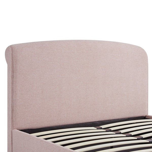 Porchester Ottoman Storage Sleigh Bed, Rosewater Pink Fabric