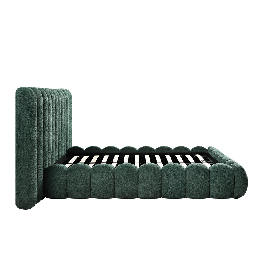 Sebastian Grand Storage Bed, Forest Green Teddy Bouclé