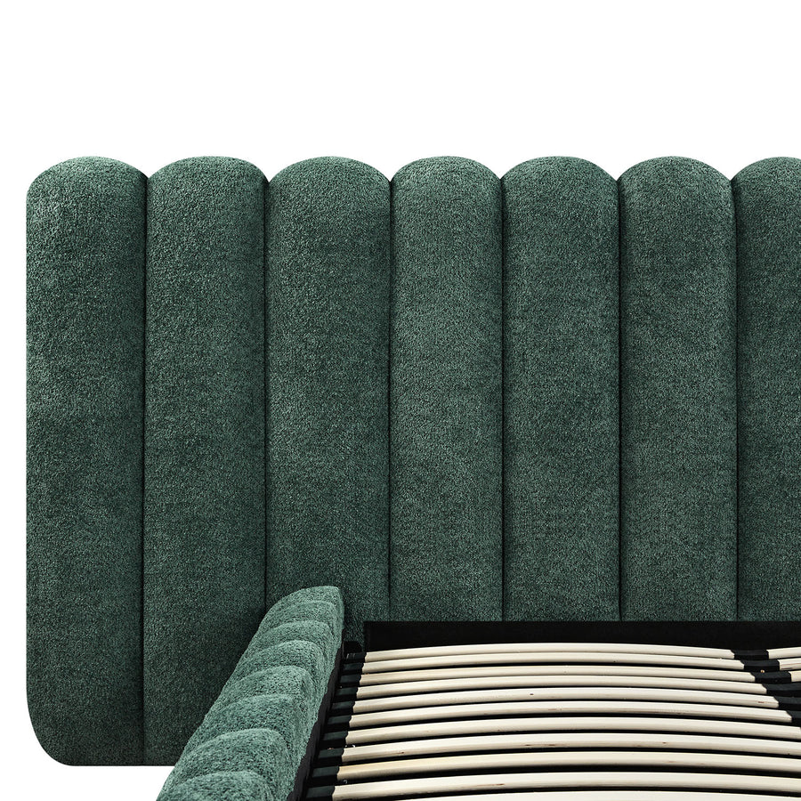 Sebastian Grand Storage Bed, Forest Green Teddy Bouclé