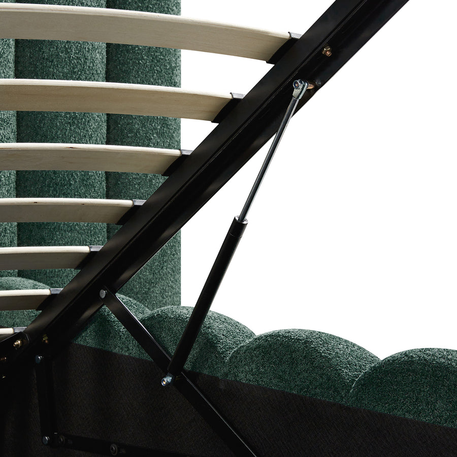 Sebastian Grand Storage Bed, Forest Green Teddy Bouclé