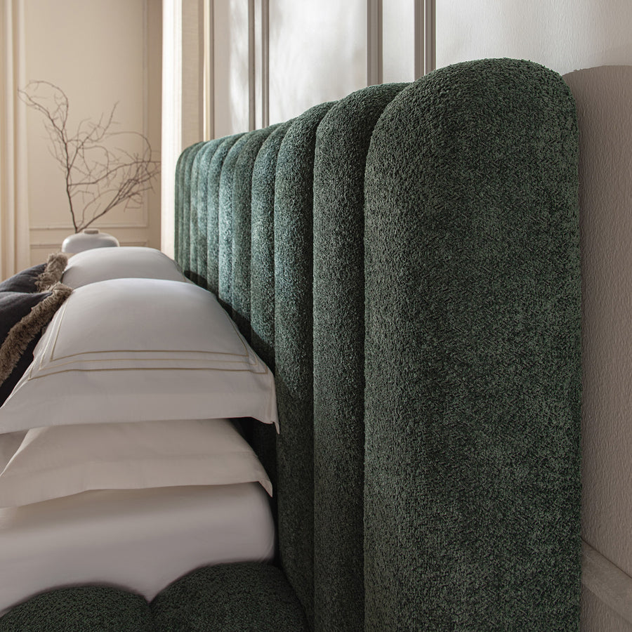 Sebastian Grand Storage Bed, Forest Green Teddy Bouclé