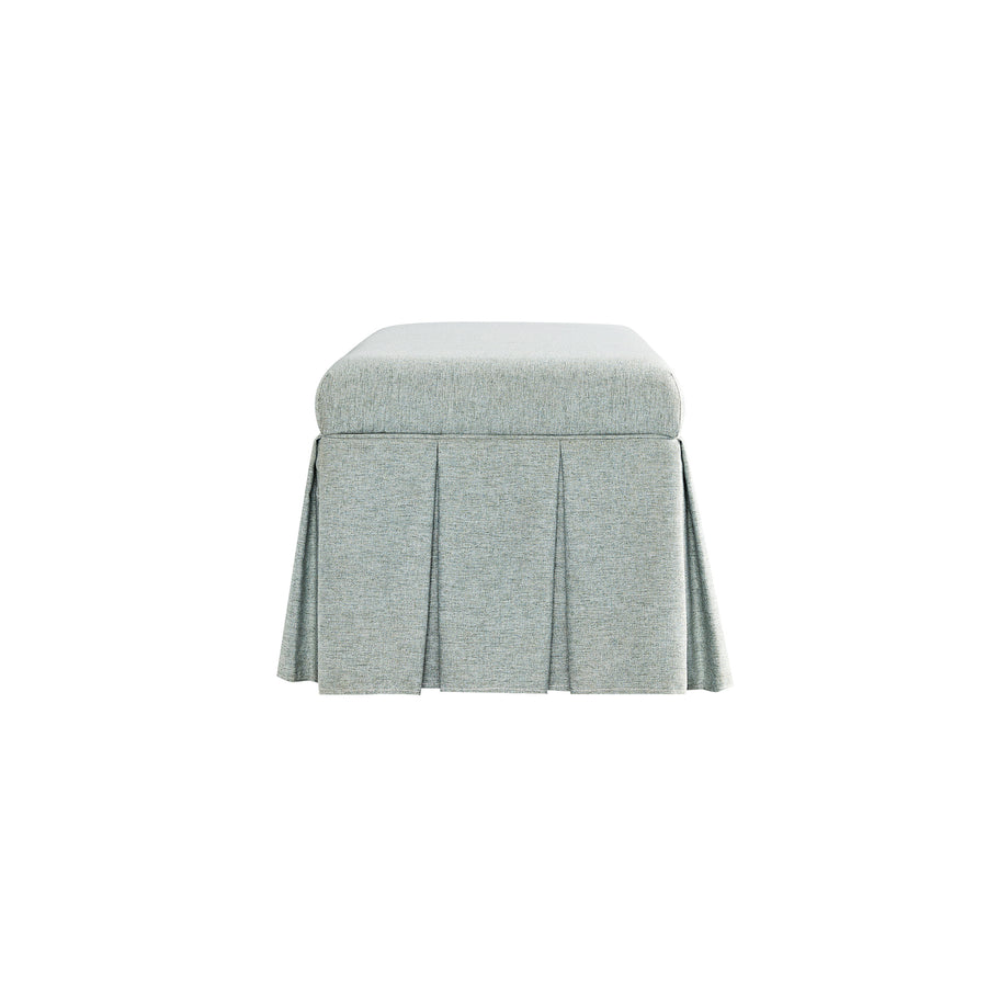 Egerton Box - Pleat Storage Bench, Pale Aqua Brushed Fabric - daals
