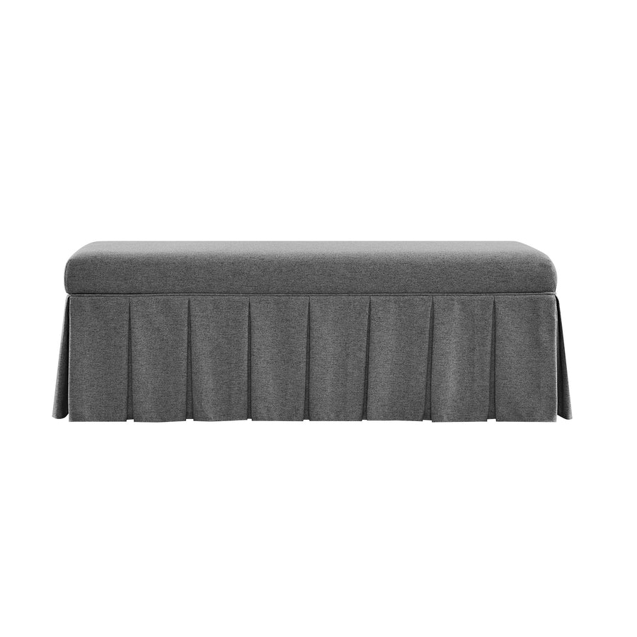 Egerton Box - Pleat Storage Bench, Charcoal Brushed Fabric - daals