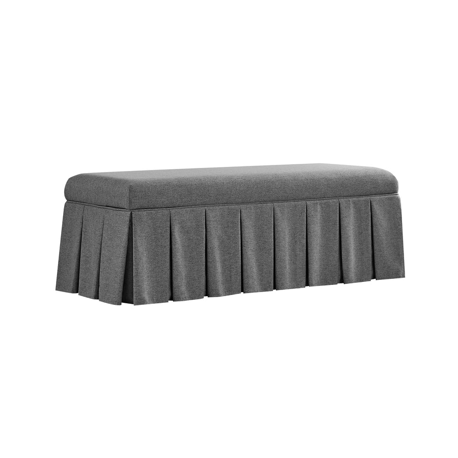 Egerton Box - Pleat Storage Bench, Charcoal Brushed Fabric - daals