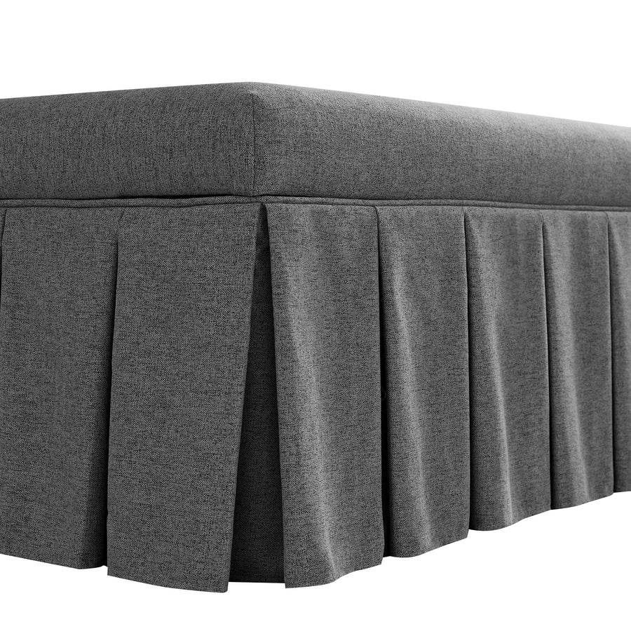 Egerton Box - Pleat Storage Bench, Charcoal Brushed Fabric - daals