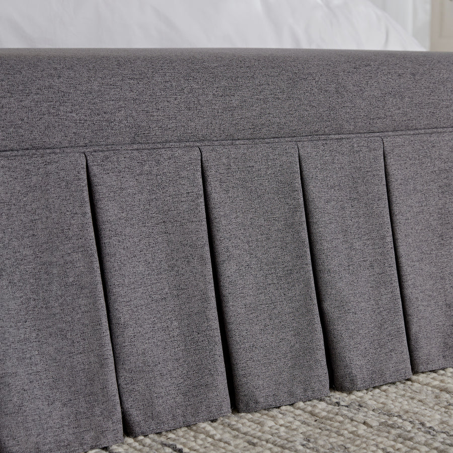 Egerton Box - Pleat Storage Bench, Charcoal Brushed Fabric - daals