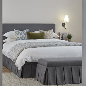 Egerton Box-Pleat Ottoman Storage Bed, Charcoal Brushed Fabric