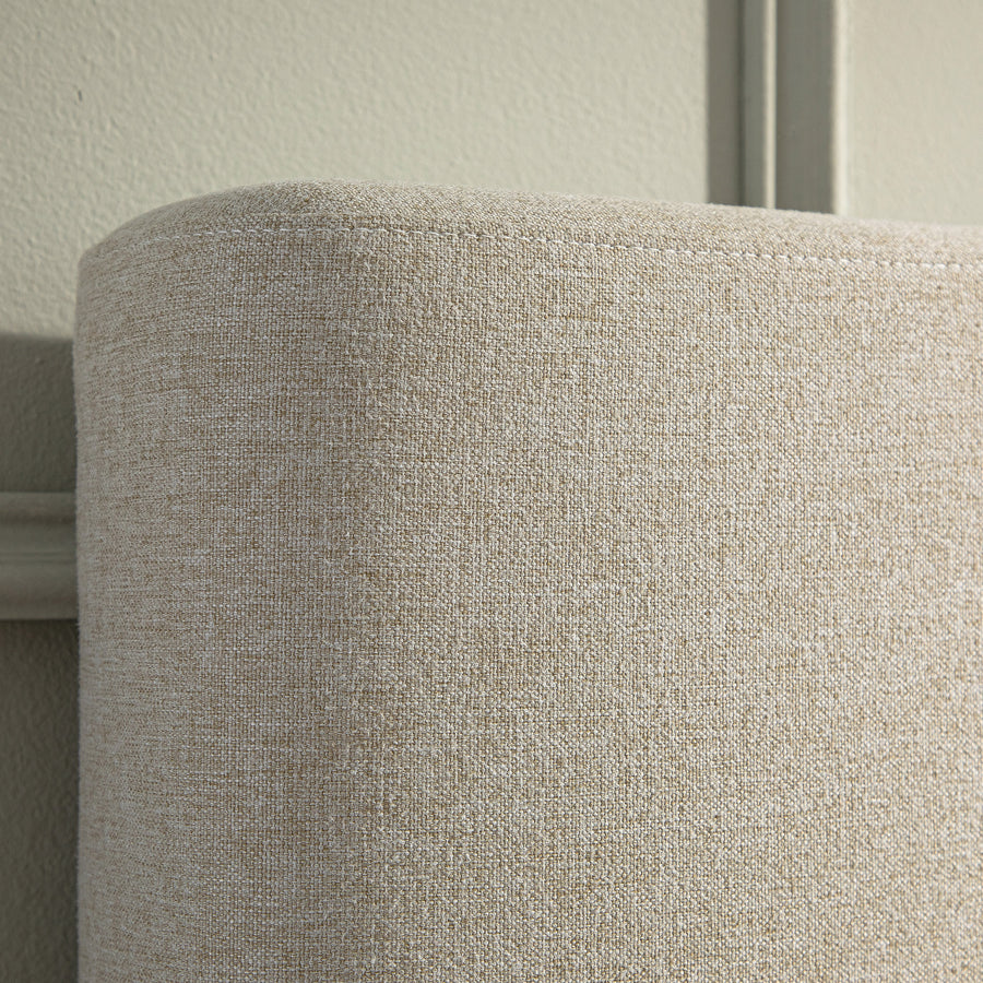 Egerton Box-Pleat Ottoman Storage Bed, Oatmeal Brushed Fabric