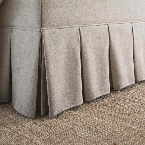 Egerton Box-Pleat Ottoman Storage Bed, Oatmeal Brushed Fabric