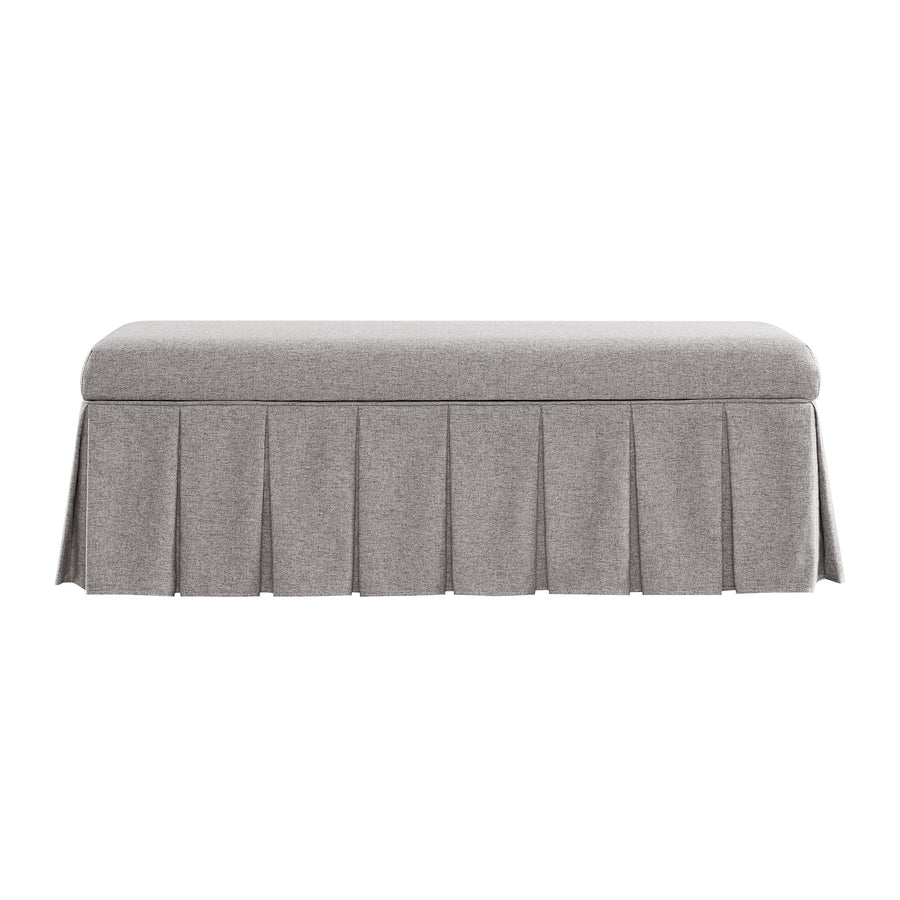 Egerton Box - Pleat Storage Bench, Stone Brushed Fabric - daals