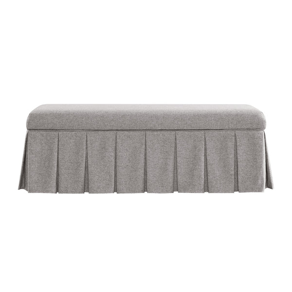 Egerton Box - Pleat Storage Bench, Stone Brushed Fabric - daals