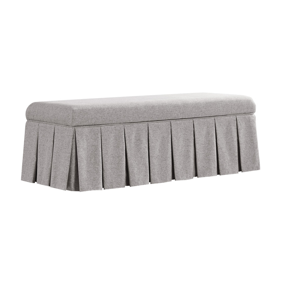 Egerton Box - Pleat Storage Bench, Stone Brushed Fabric - daals
