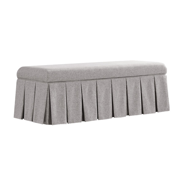 Egerton Box - Pleat Storage Bench, Stone Brushed Fabric - daals