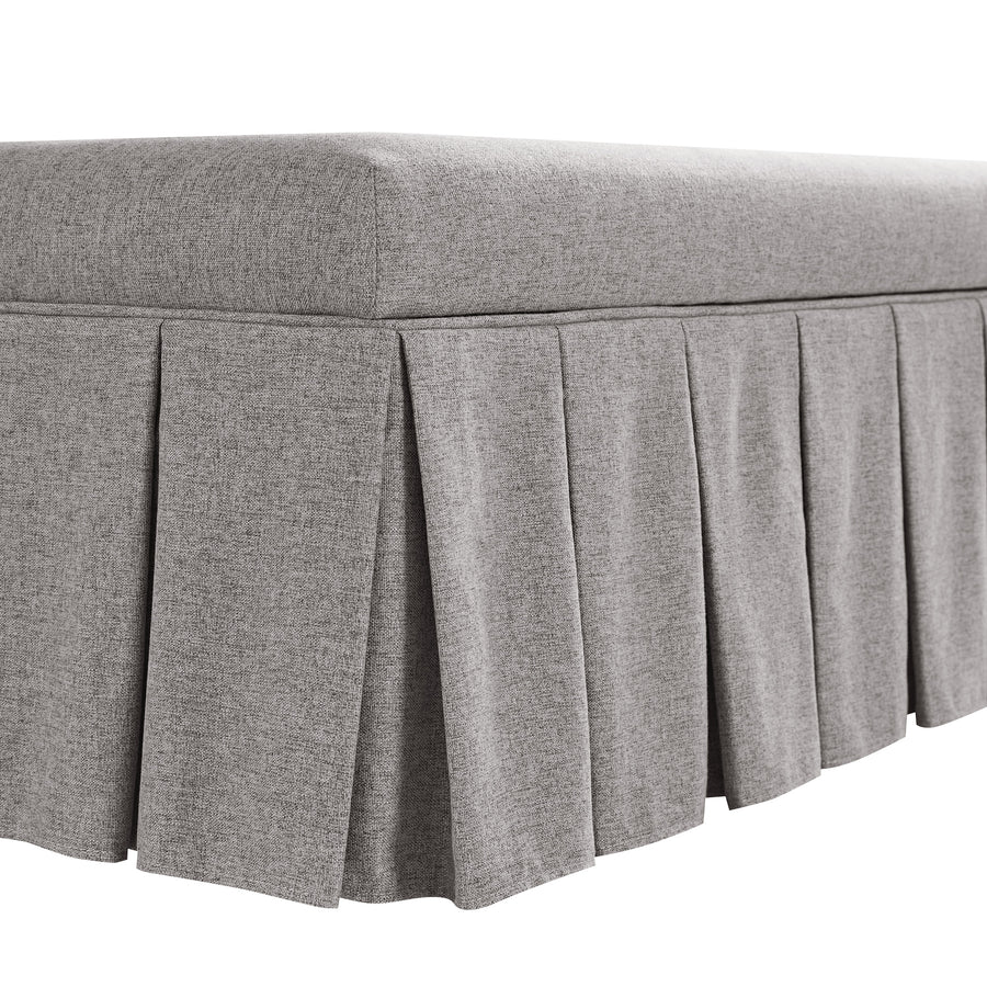 Egerton Box - Pleat Storage Bench, Stone Brushed Fabric - daals