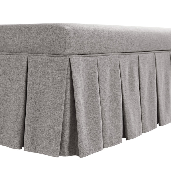 Egerton Box - Pleat Storage Bench, Stone Brushed Fabric - daals