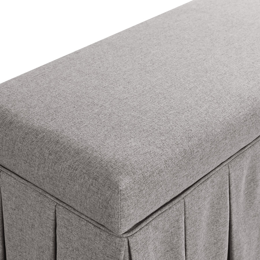 Egerton Box - Pleat Storage Bench, Stone Brushed Fabric - daals