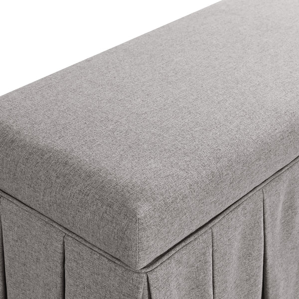 Egerton Box - Pleat Storage Bench, Stone Brushed Fabric - daals