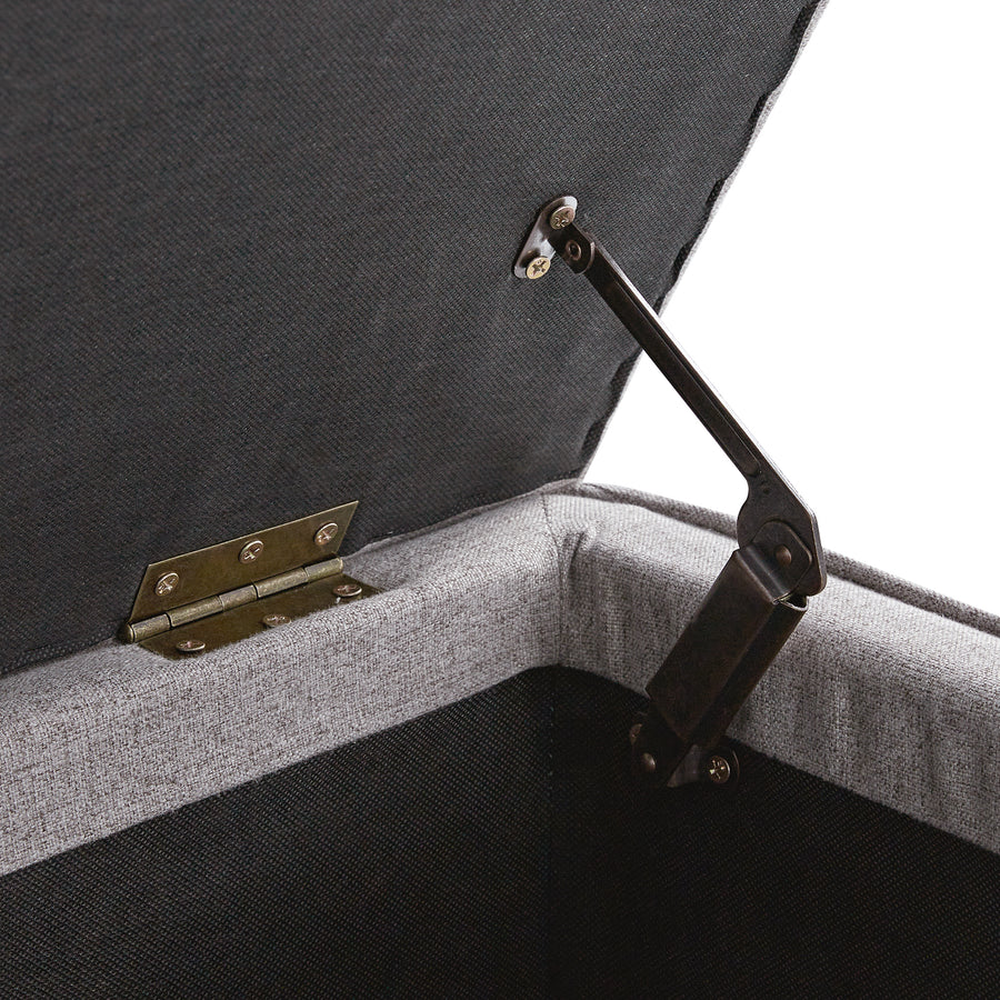 Egerton Box - Pleat Storage Bench, Stone Brushed Fabric - daals