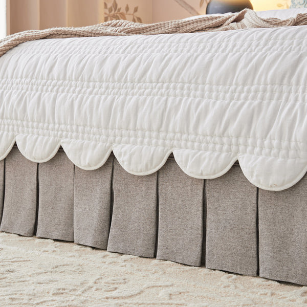 Egerton Box-Pleat Ottoman Storage Bed, Stone Brushed Fabric