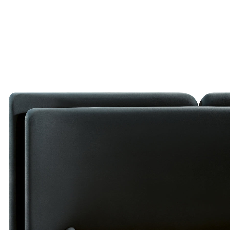 Jolene Layered Wingback Storage Bed, Aegean Blue Velvet