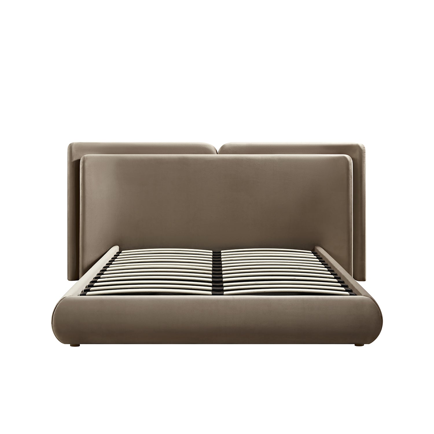ウィル Jolene Layered Wingback Storage Bed, Taupe Velvet | daals
