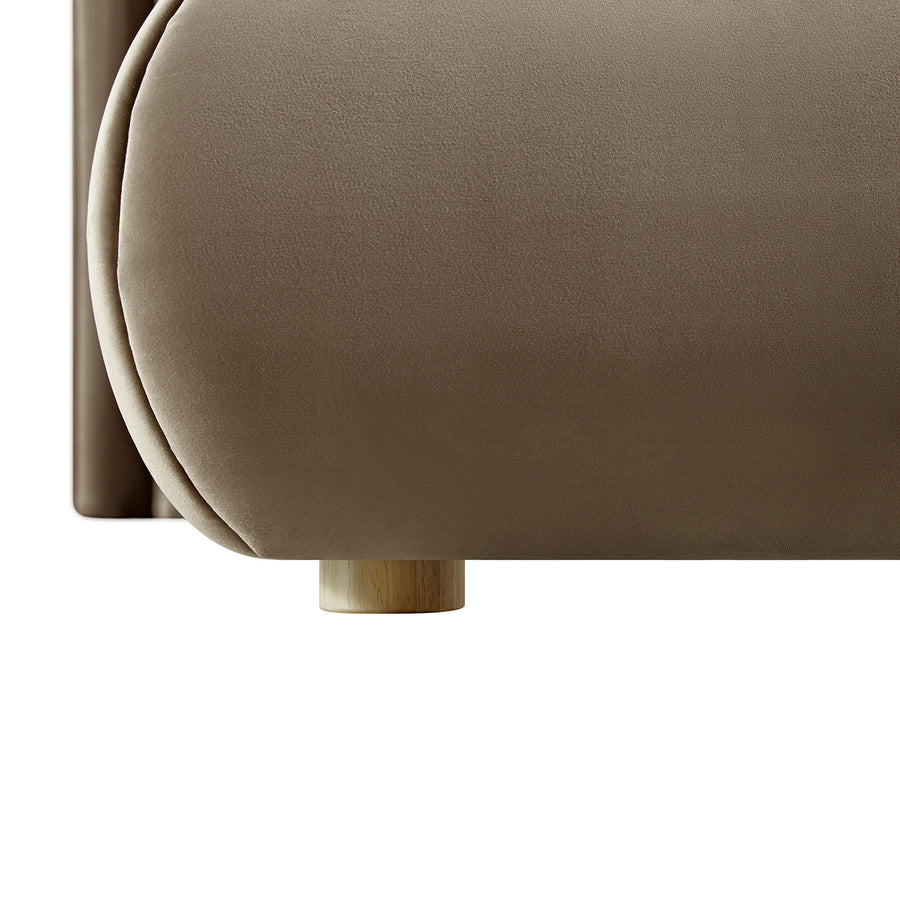 Jolene Layered Wingback Storage Bed, Taupe Velvet