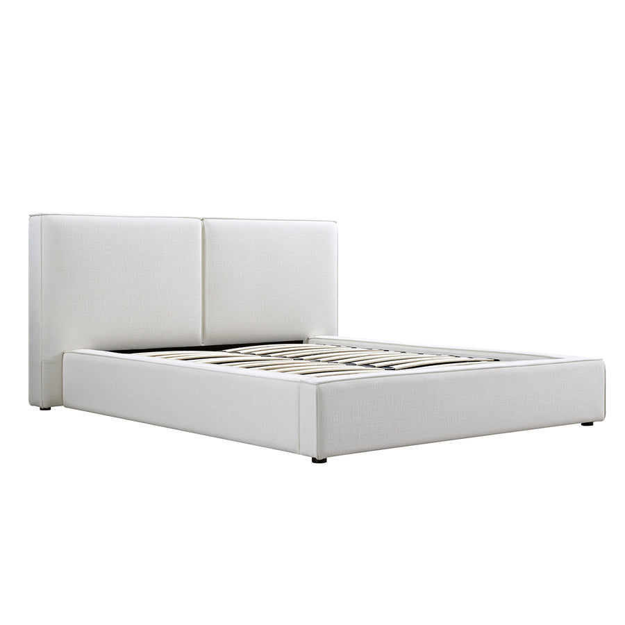 Claudine Ottoman Storage Bed, Beige Linen - daals