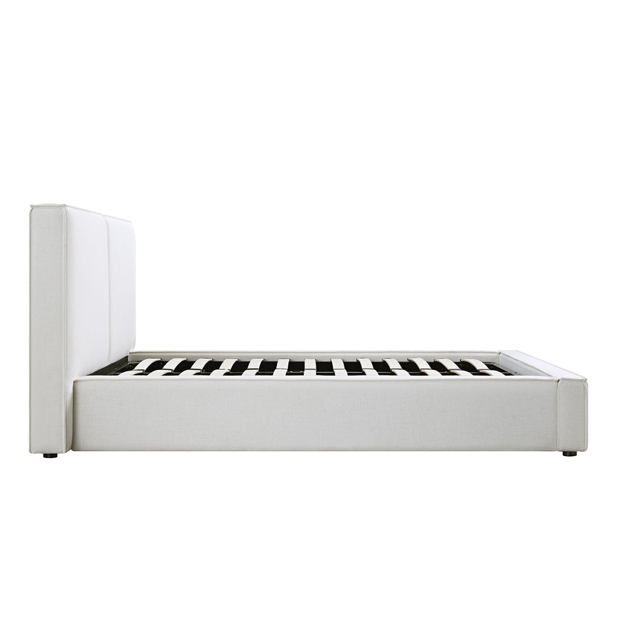 Claudine Ottoman Storage Bed, Beige Linen - daals