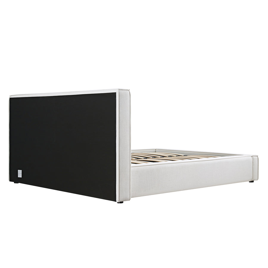 Claudine Ottoman Storage Bed, Beige Linen - daals
