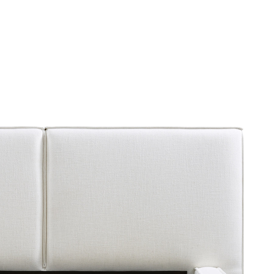 Claudine Ottoman Storage Bed, Beige Linen - daals