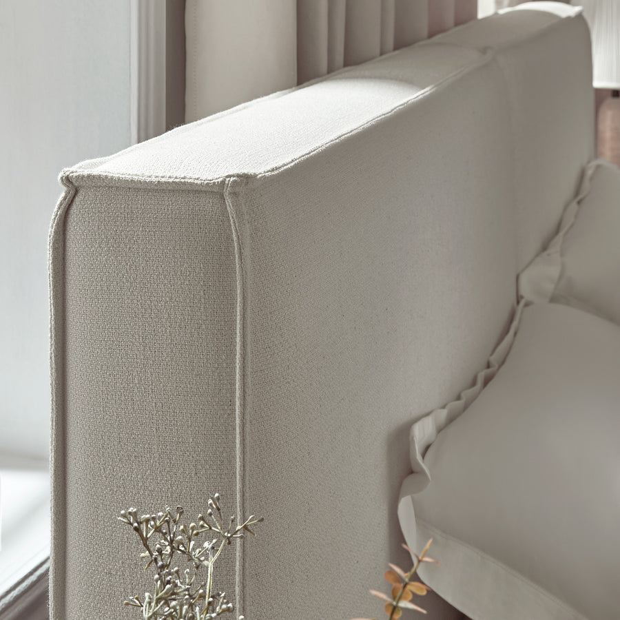 Claudine Ottoman Storage Bed, Beige Linen - daals