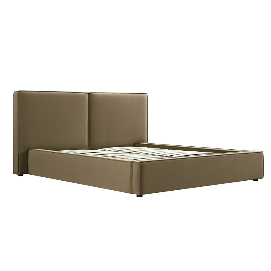 Claudine Ottoman Storage Bed, Hazelnut Velvet - daals