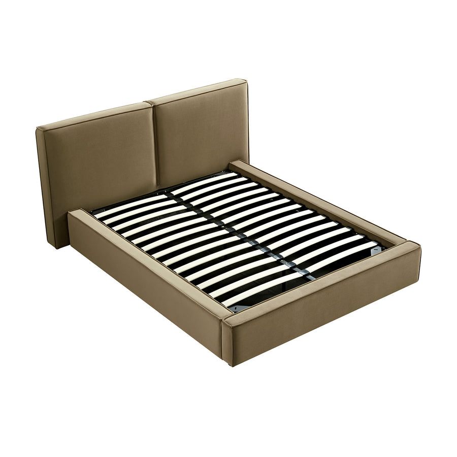 Claudine Ottoman Storage Bed, Hazelnut Velvet - daals