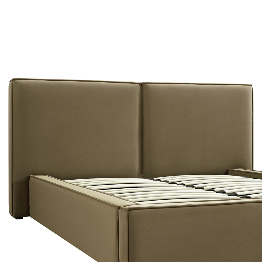 Claudine Ottoman Storage Bed, Hazelnut Velvet - daals
