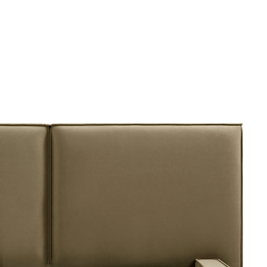 Claudine Ottoman Storage Bed, Hazelnut Velvet - daals